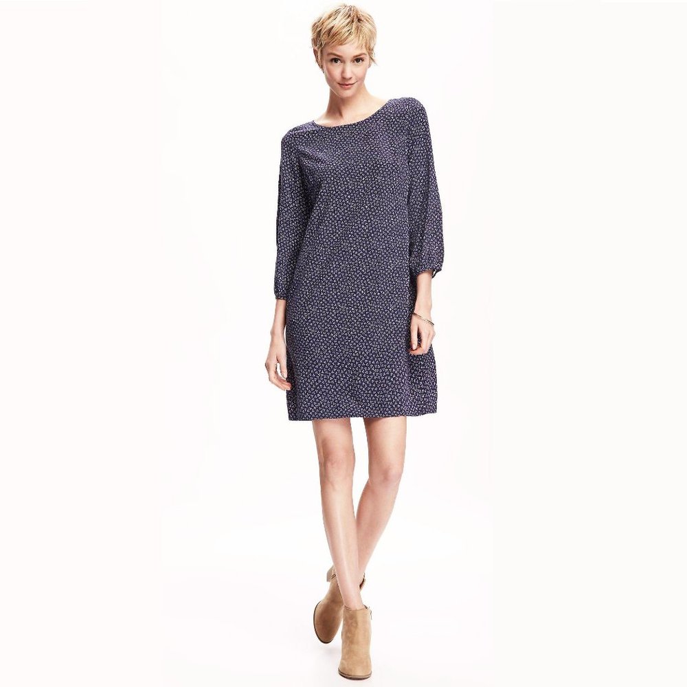 🌟2/$30🌟 Old Navy Blue Floral Tunic Dress, Size Medium